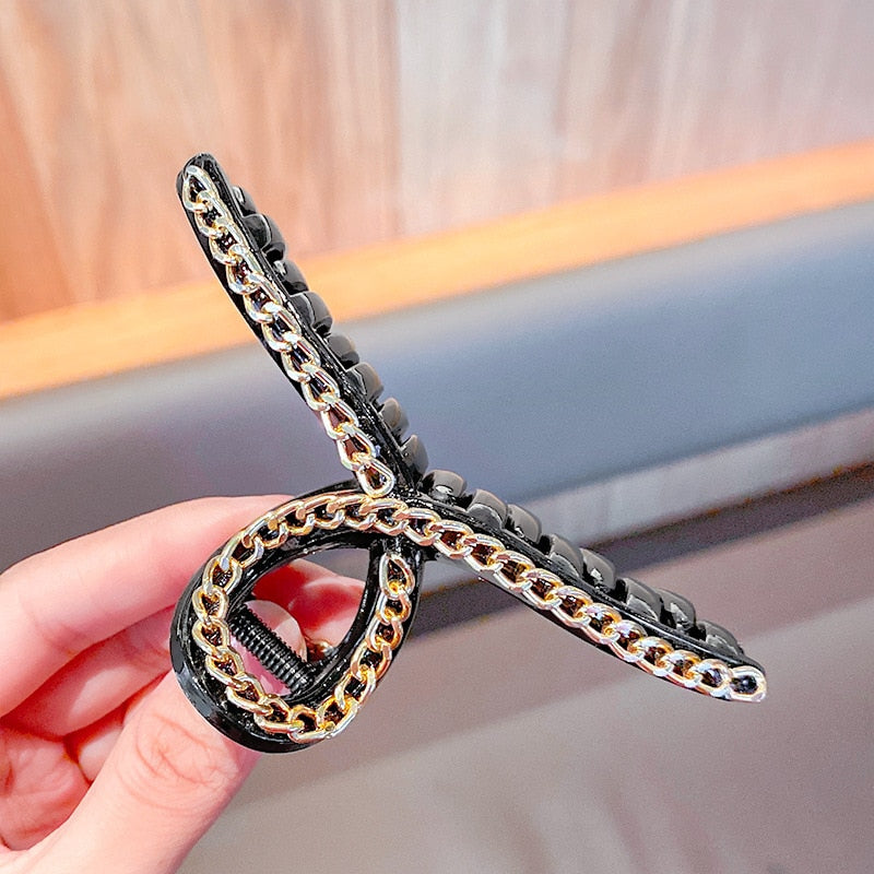 Damen Groß Perlen Haar Klauen Elegant Acryl Haarspange Hyperbole Haarklammer Neu