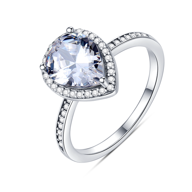 Massiv Sterling Silber 925 Ring filigran Fashion Damenring mit AAA Zirkonia