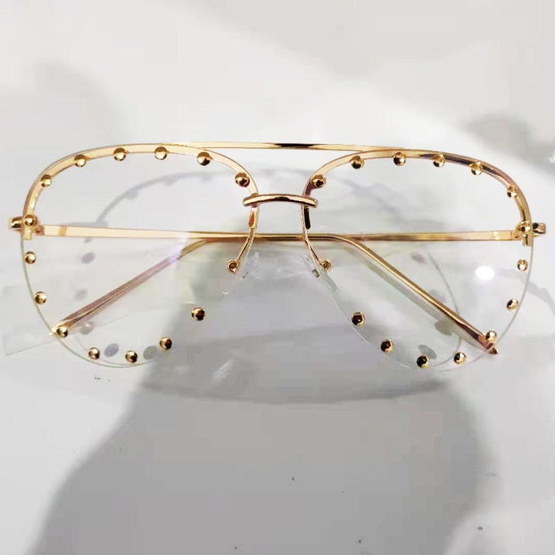 Designer Übergroße Pilot Sonnenbrille Polarisierte Damen Rund Spiegel Gläser