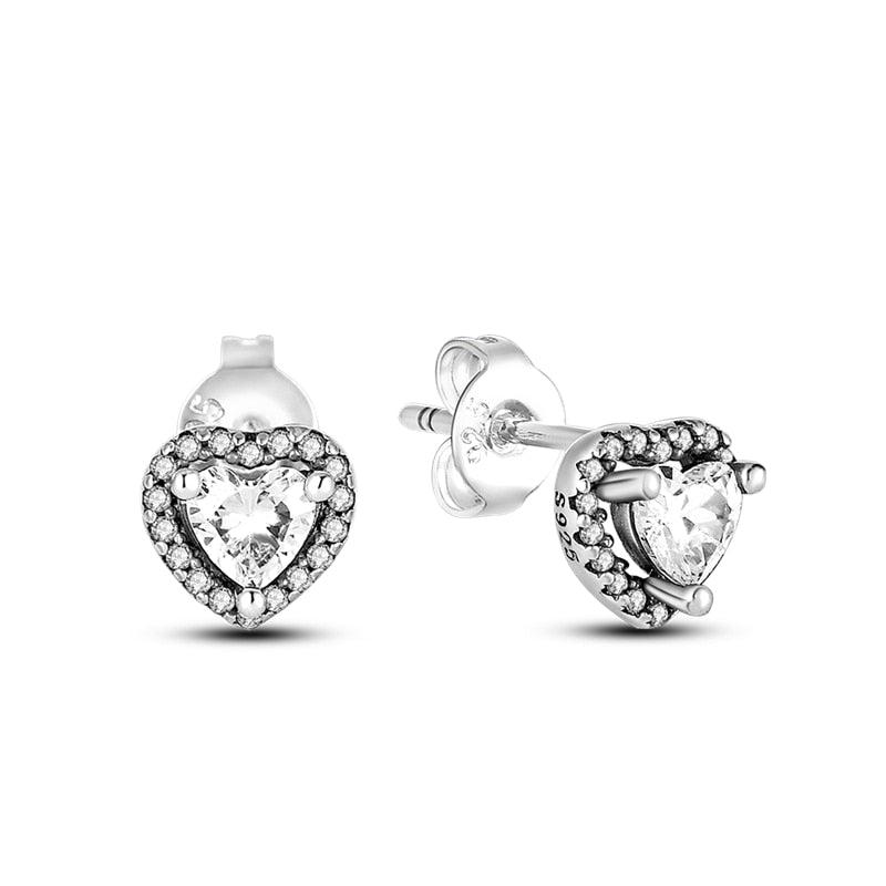 1 Paar Creolen aus 925 sterling Silber Ohrringe Ohrschmuck Zirkonia Ohrstecker