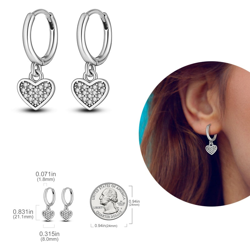 1 Paar Creolen aus 925 sterling Silber Ohrringe Ohrschmuck Zirkonia Ohrstecker