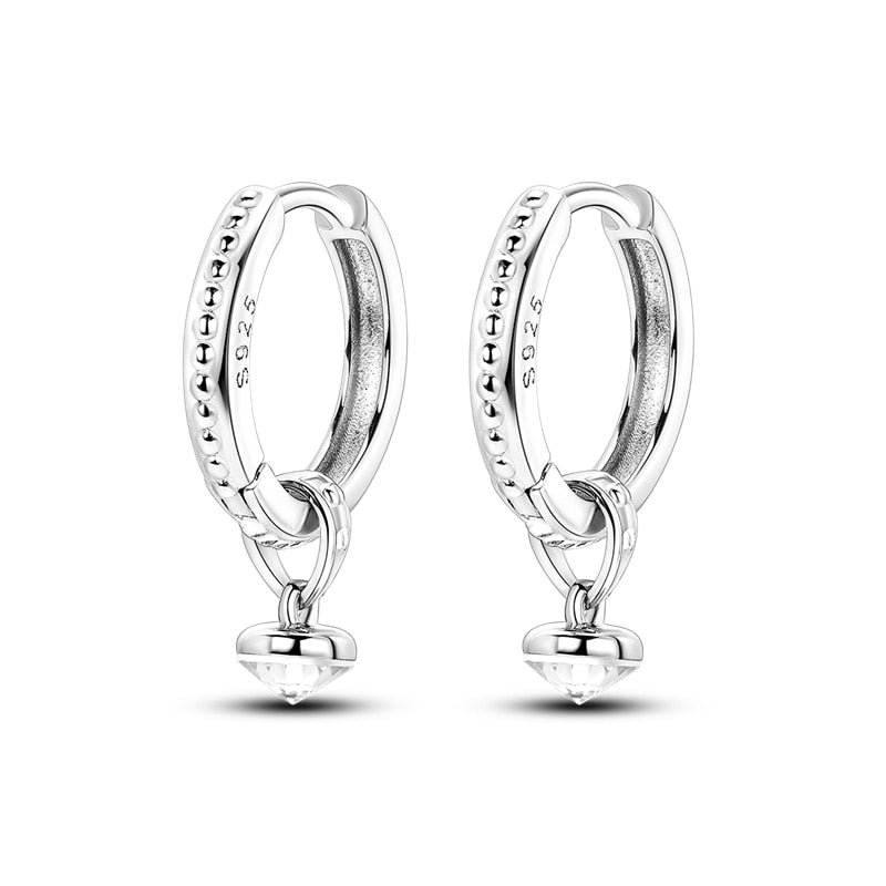 1 Paar Creolen aus 925 sterling Silber Ohrringe Ohrschmuck Zirkonia Ohrstecker