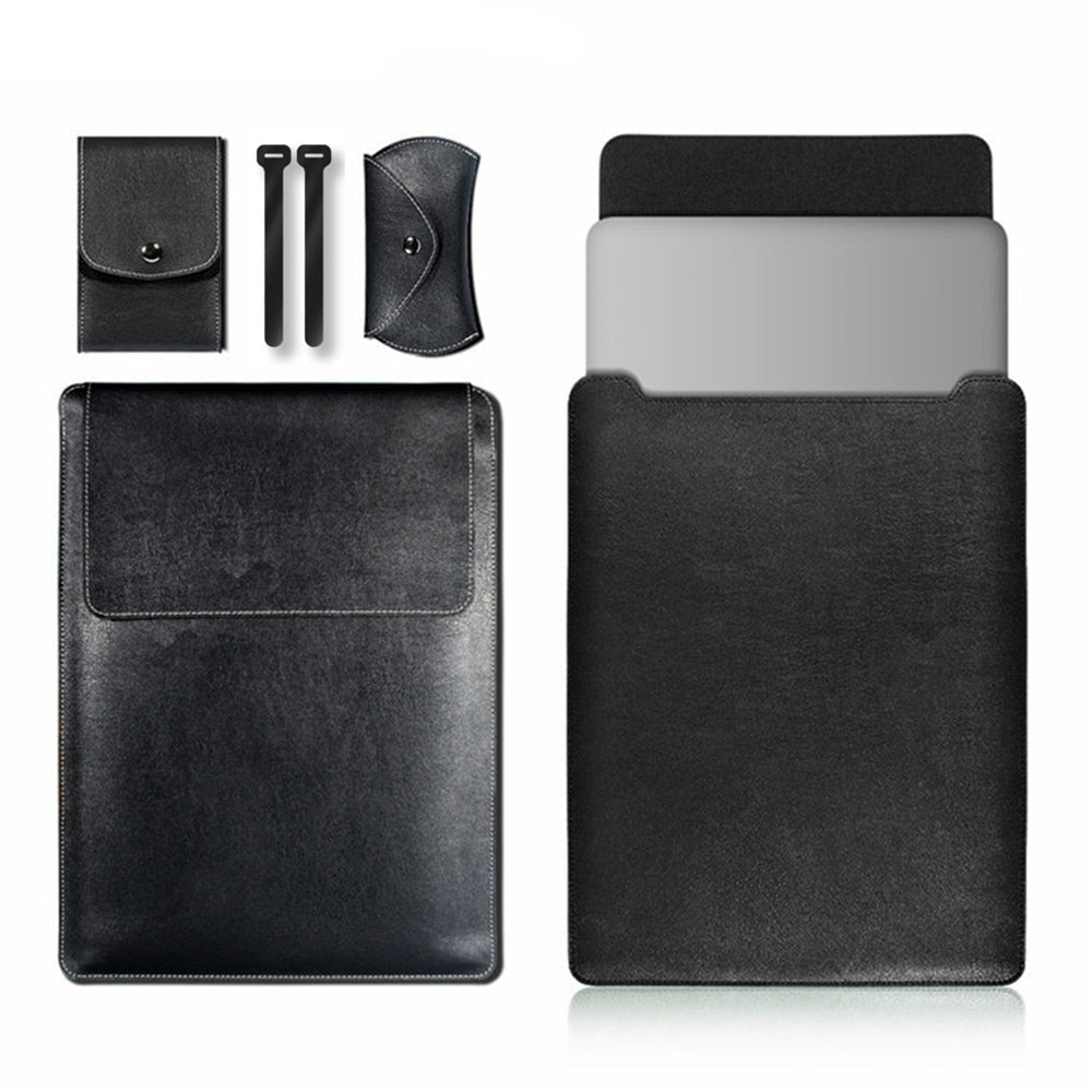 Leder Laptop Tasche Sleeve Hülle Case Cover für Macbook Air Pro 13.3 14 15 Zoll