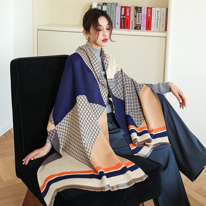 XXL Damen Winterschal Kaschmir Viskose Stola Schlauchschal  Halstuch Strickschal Loop NEU