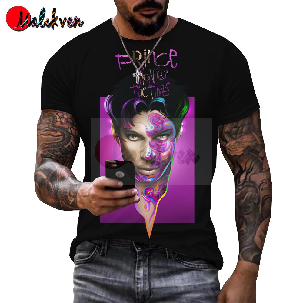 Herren Prince 3D T-Shirt Rundhals Unisex Sommer Streetwear