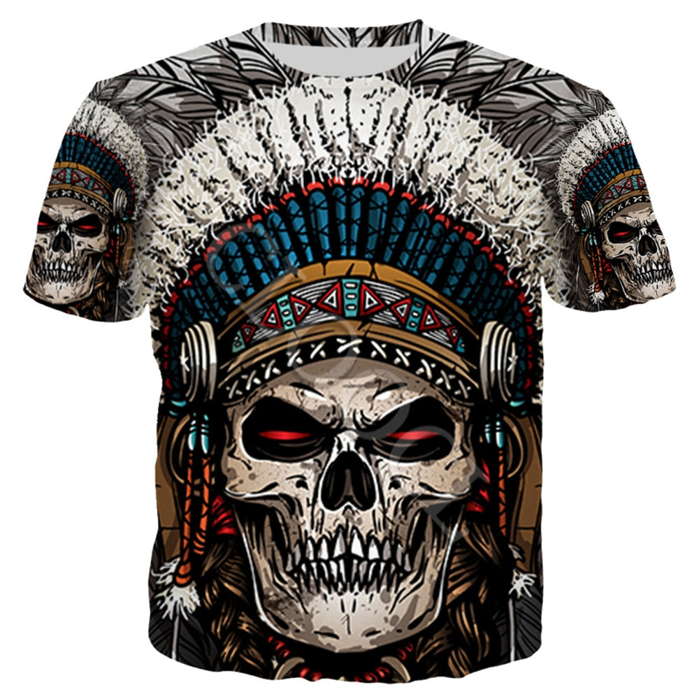 Herren Fashion Indian Stil 3D T-Shirt Rundhals Unisex Sommer Streetwear