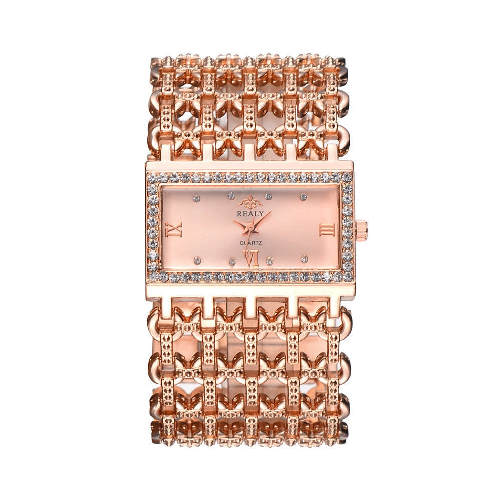 Damen Armband Uhr Mode Fashion Strass Luxus Quartz Business Schmuck