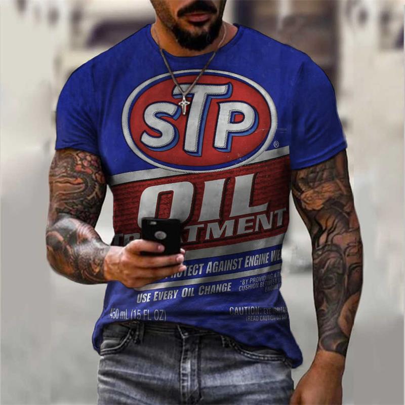 Fashion Herren Vintage Motorsport 3D T-Shirt Rundhals Unisex Sommer Streetwear