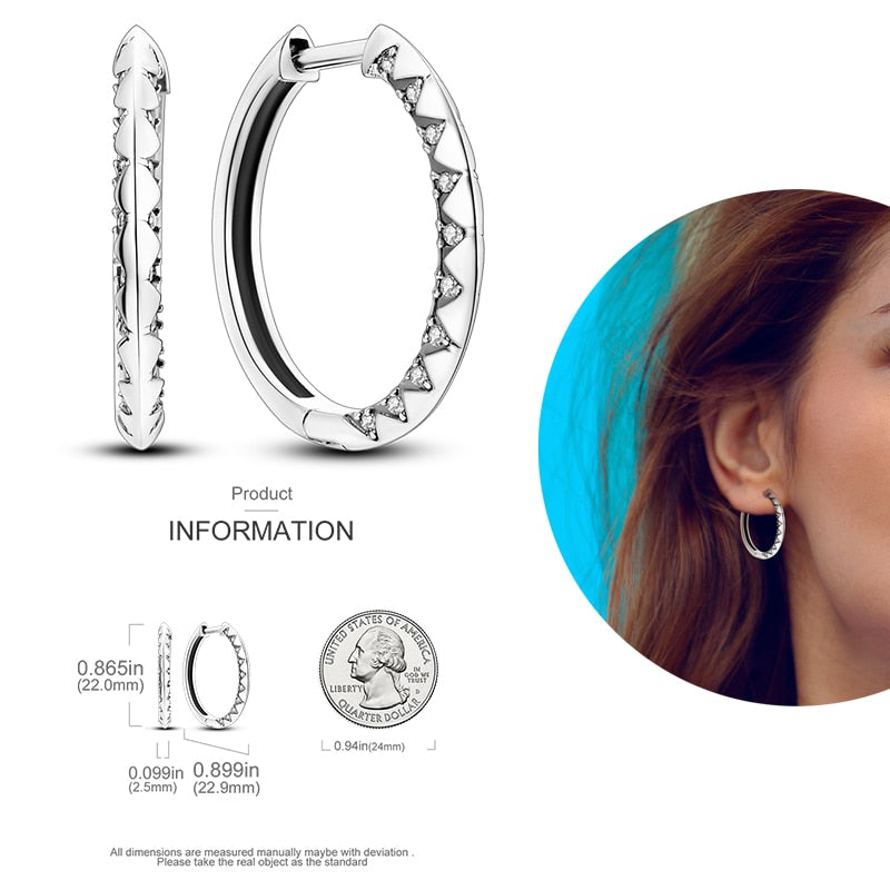 1 Paar Creolen aus 925 sterling Silber Ohrringe Ohrschmuck Zirkonia Ohrstecker