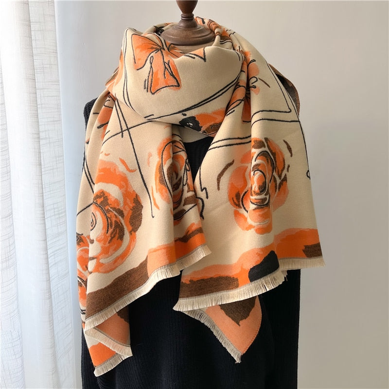 XXL Damen Winterschal Kaschmir Viskose Stola Schlauchschal  Halstuch Strickschal Loop NEU