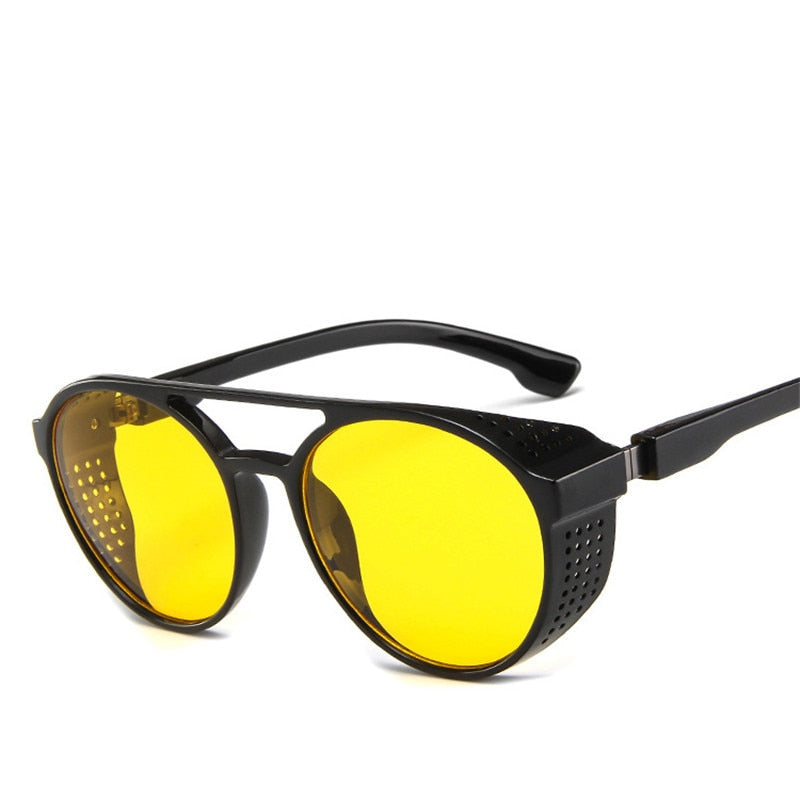 LeonLion Luxus Schwarz Matt Rund Herren Sonnenbrille Markenbrille Retro UV400