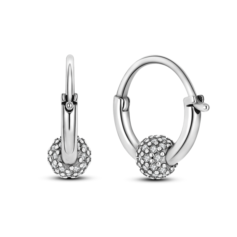 1 Paar Creolen aus 925 sterling Silber Ohrringe Ohrschmuck Zirkonia Ohrstecker