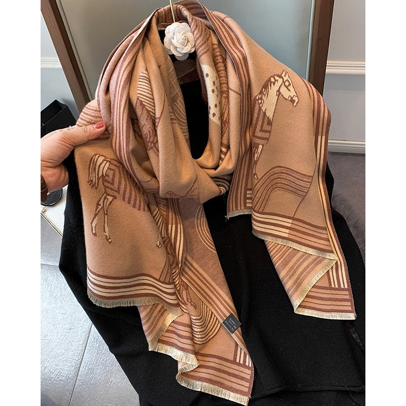 XXL Damen Winterschal Kaschmir Viskose Stola Schlauchschal  Halstuch Strickschal Loop NEU