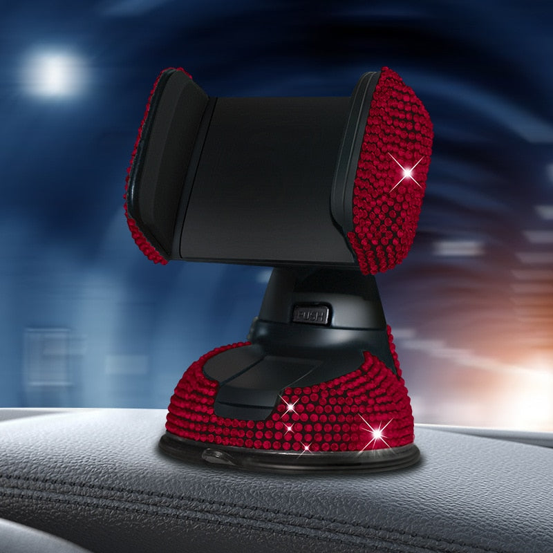 Auto Handy Halterung KFZ Armaturenbrett Smartphone Halter Saugnapf Strass