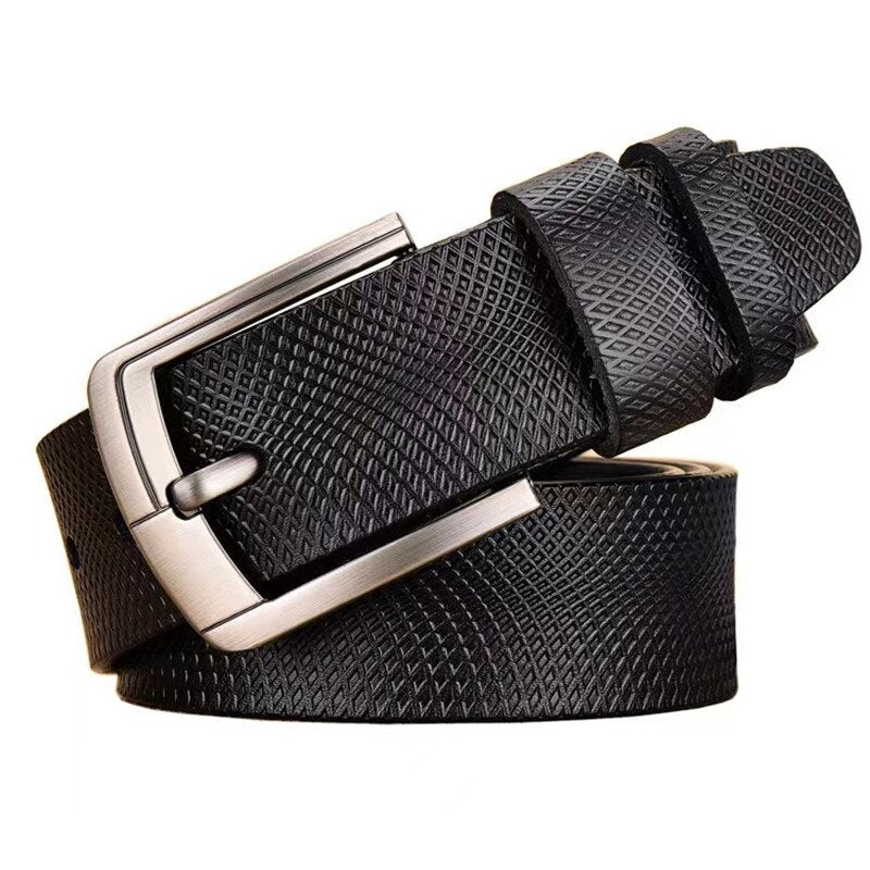Echt Jeans-Gürtel Herren Damen Echt Leder Gürtel Schnalle Schwarz Braun NEU