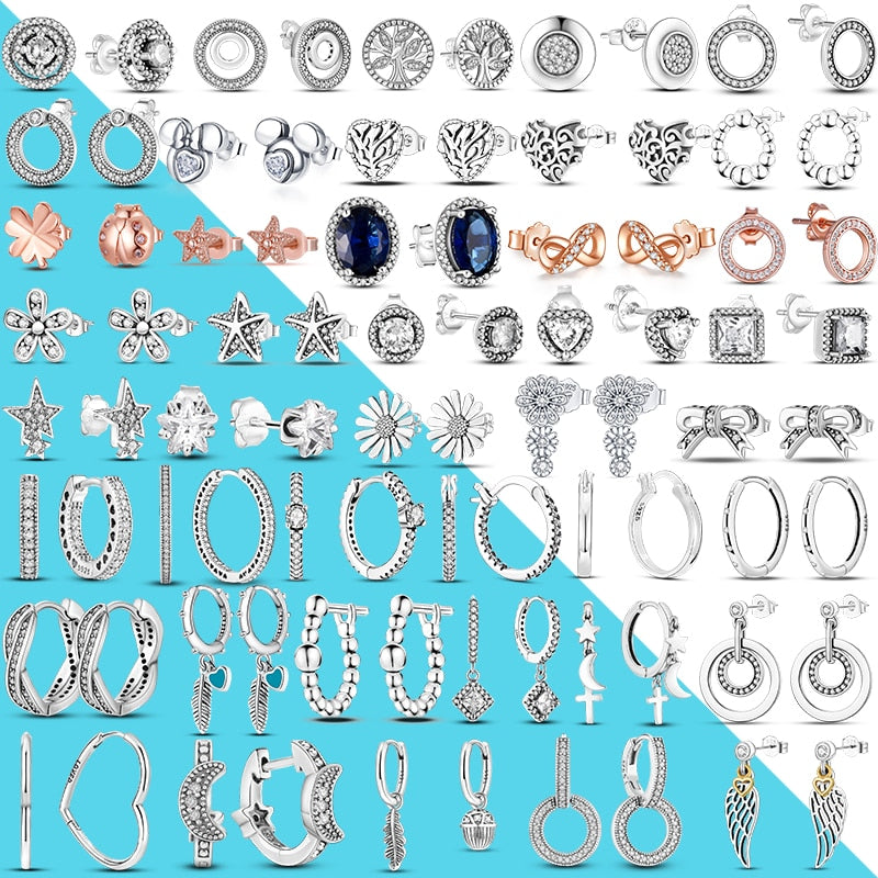 1 Paar Creolen aus 925 sterling Silber Ohrringe Ohrschmuck Zirkonia Ohrstecker