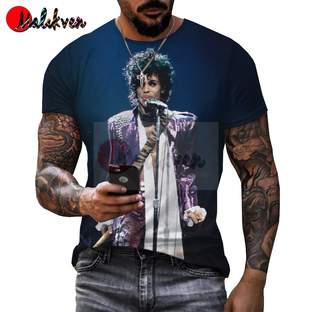 Herren Prince 3D T-Shirt Rundhals Unisex Sommer Streetwear