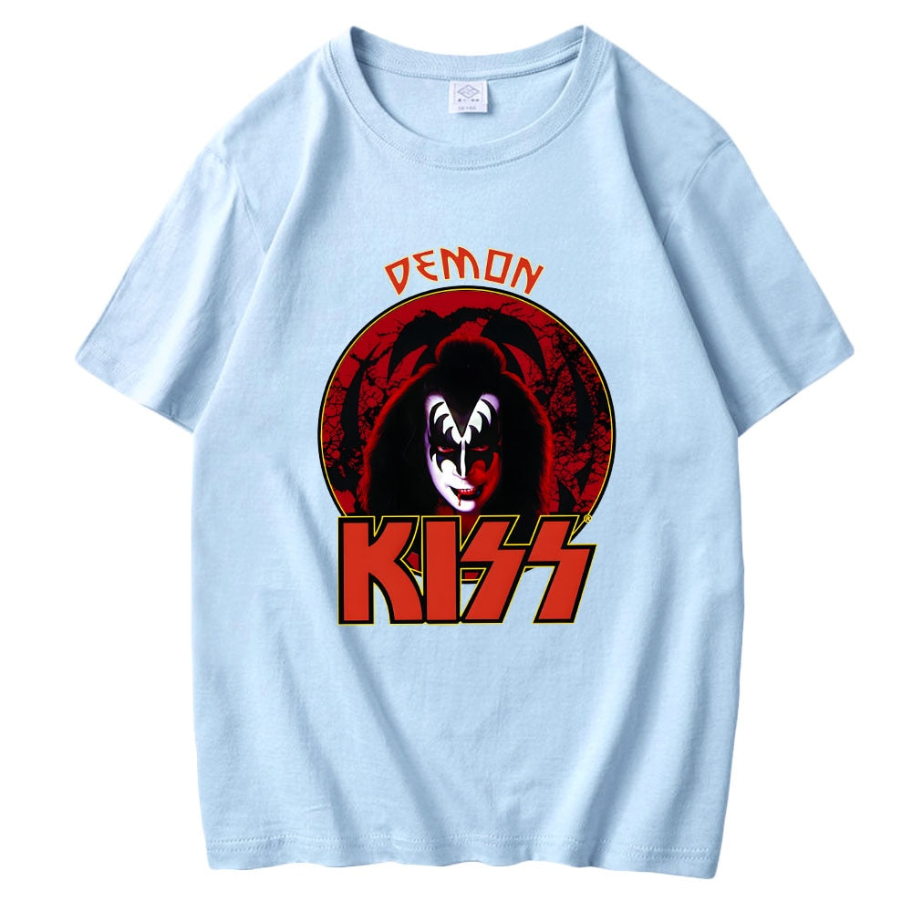Rock Band Kiss Herren 3D T-Shirt Rundhals Unisex Streetwear100% Baumwolle