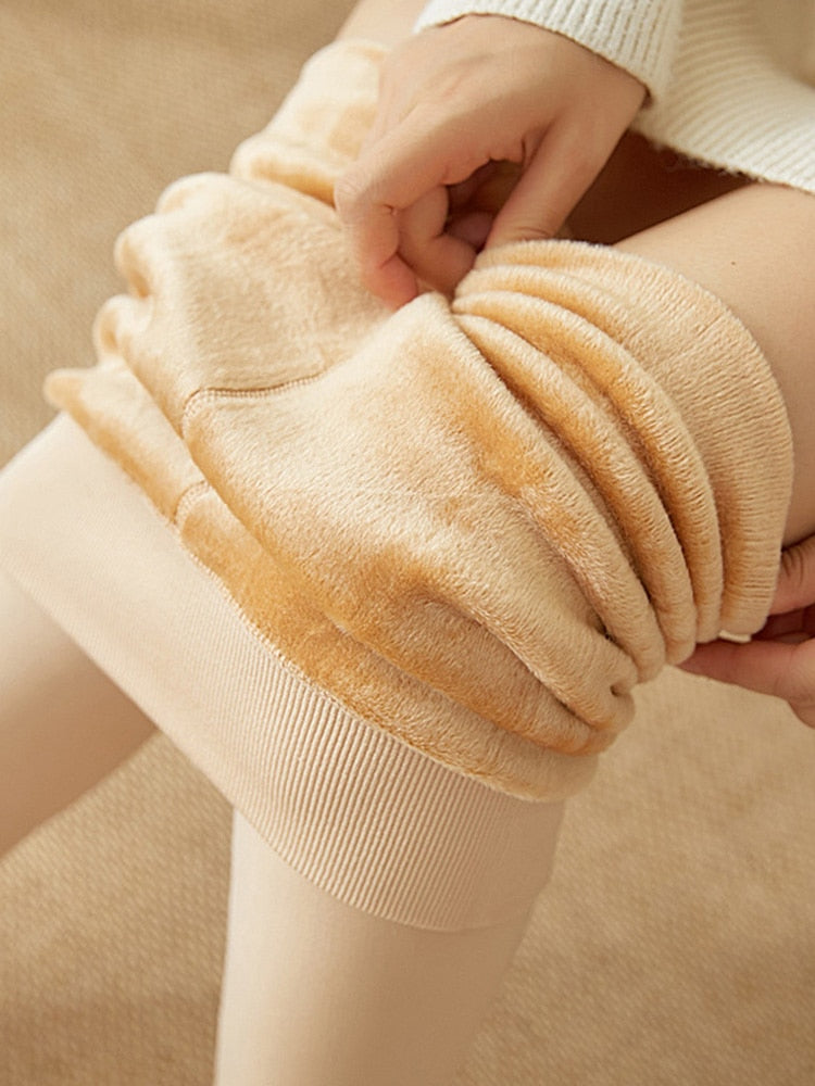 Winter Leggings Warm Thermo Hose Innenfleece Strumpfhose Frauen Blickdicht Hosen