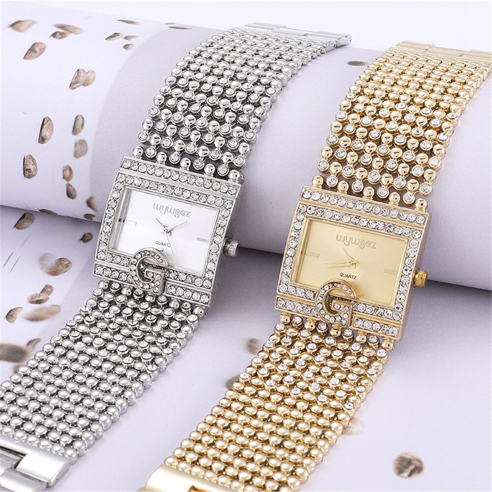 Damen Armband Uhr Mode Fashion Strass Luxus Quartz Business Schmuck