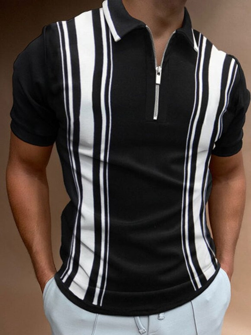 Herren Poloshirt Kontrast Kragen Polo Kurzarm Slim Fit Hemd Polohemd T-Shirt NEU