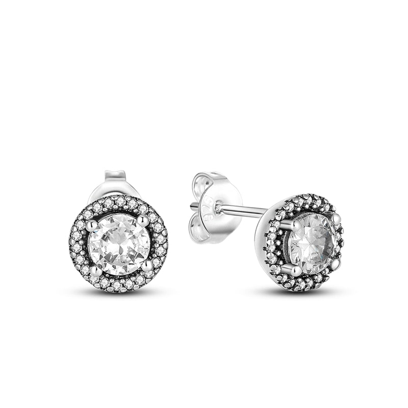1 Paar Creolen aus 925 sterling Silber Ohrringe Ohrschmuck Zirkonia Ohrstecker