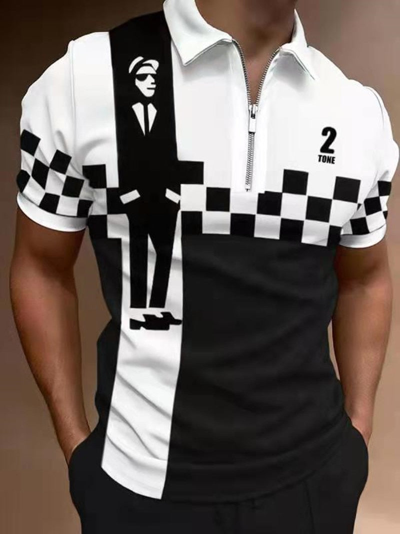 Herren Poloshirt Kontrast Kragen Polo Kurzarm Slim Fit Hemd Polohemd T-Shirt NEU