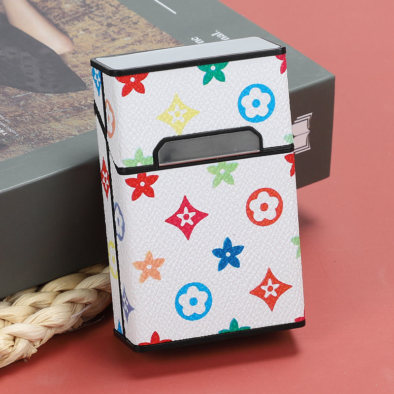 Zigarettenetui Etui 20 Zigaretten Dose Metall Box Mini Kunst Leder Accessories