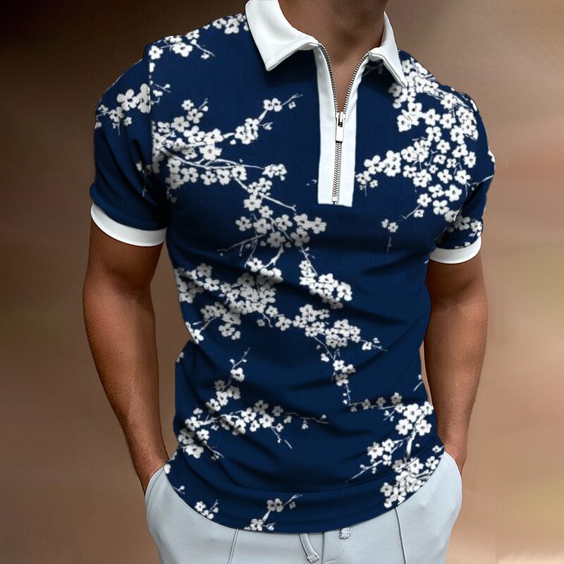 Herren Poloshirt Kontrast Kragen Polo Kurzarm Slim Fit Hemd Polohemd T-Shirt NEU