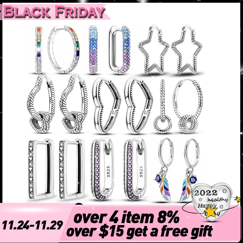 1 Paar Creolen aus 925 sterling Silber Ohrringe Ohrschmuck Zirkonia Ohrstecker