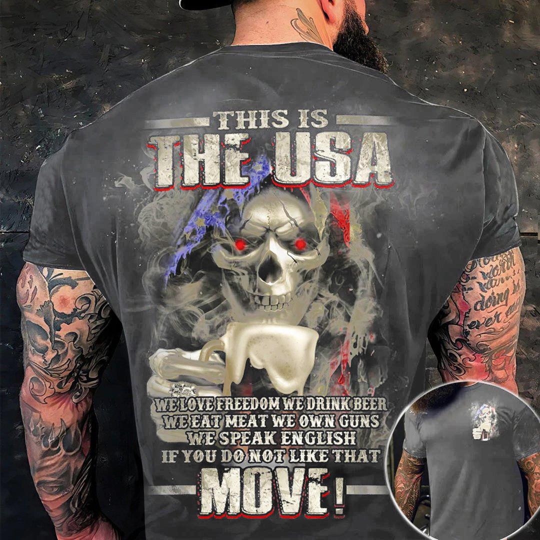 Herren Metal Skull 3D T-Shirt Rundhals Unisex Sommer Streetwear