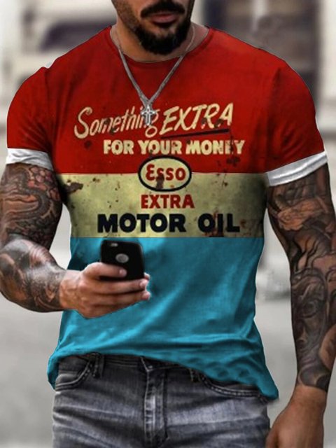 Fashion Herren Vintage Motorsport 3D T-Shirt Rundhals Unisex Sommer Streetwear