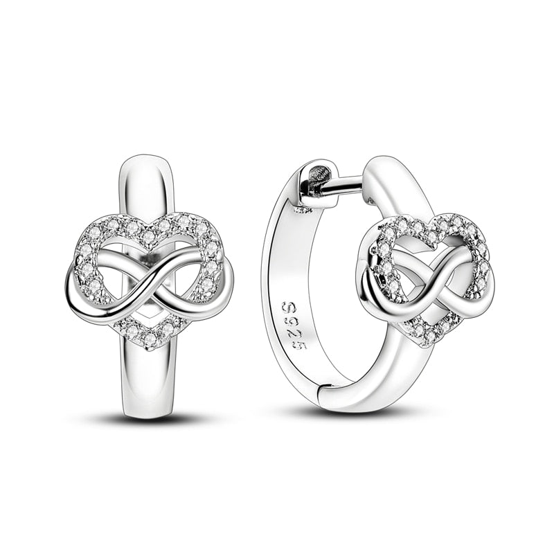 1 Paar Creolen aus 925 sterling Silber Ohrringe Ohrschmuck Zirkonia Ohrstecker