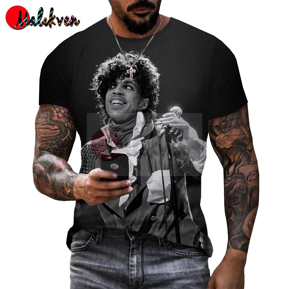 Herren Prince 3D T-Shirt Rundhals Unisex Sommer Streetwear
