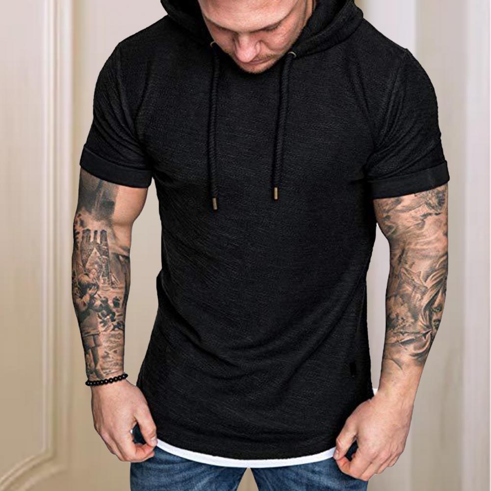 Herren kurzarm Kapuzenpullover Sweatjacke Pullover Hoodie Sweatshirt Streetwear