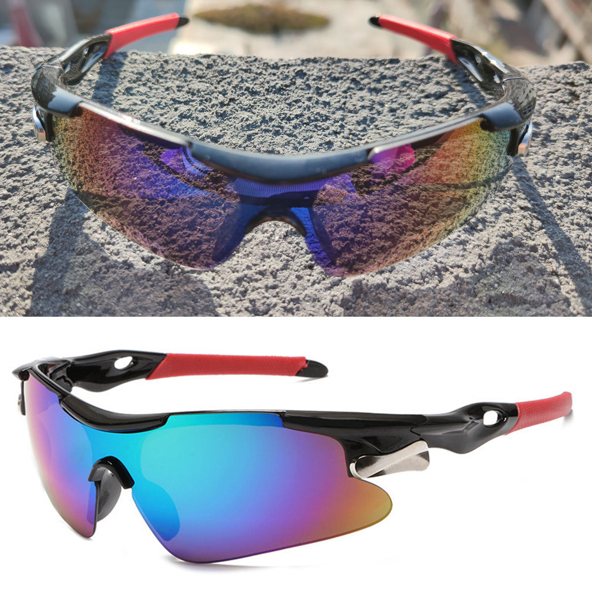 Fahrradbrille Polarisiert Sportbrille Sonnenbrille Brille UV400 7 Farbe