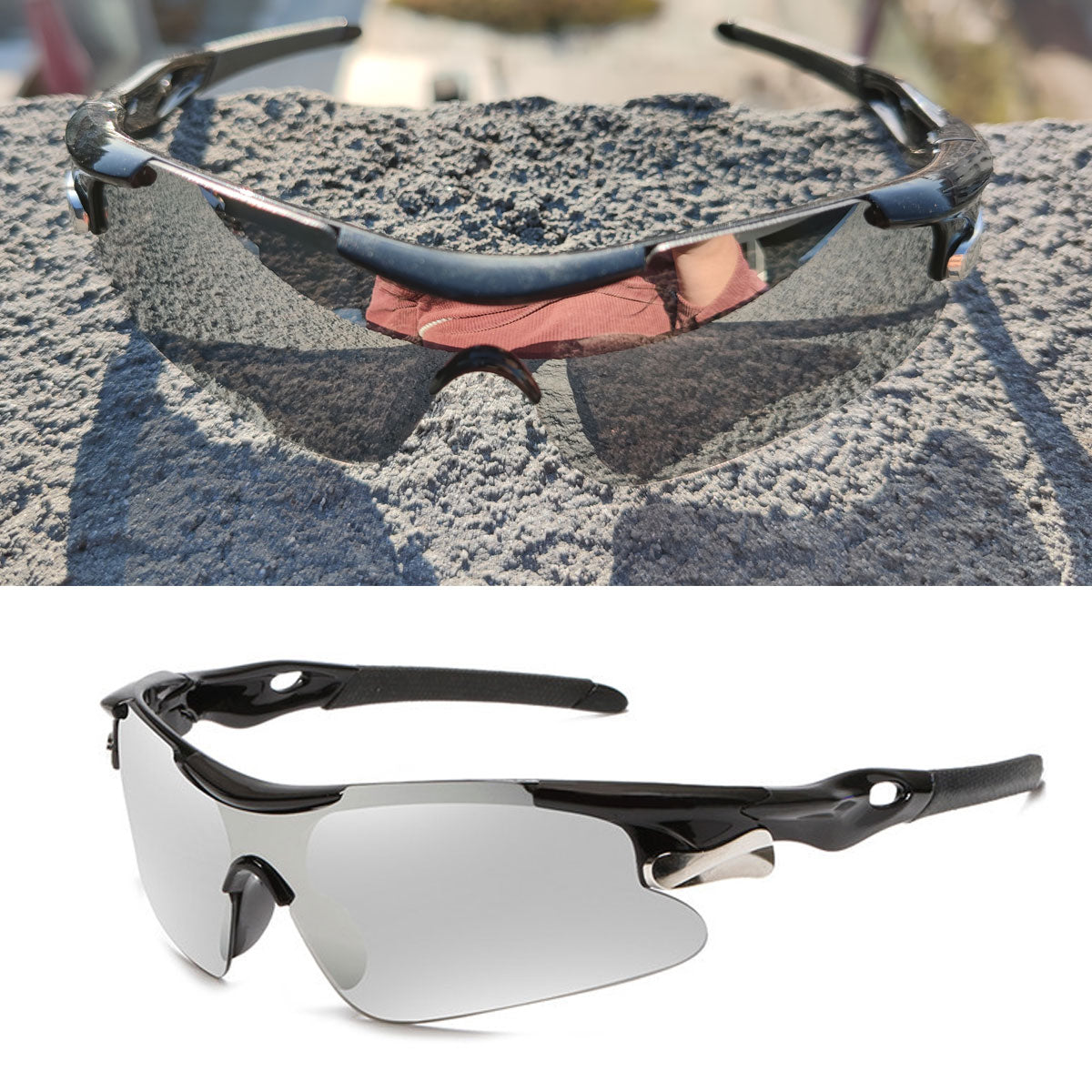 Fahrradbrille Polarisiert Sportbrille Sonnenbrille Brille UV400 7 Farbe
