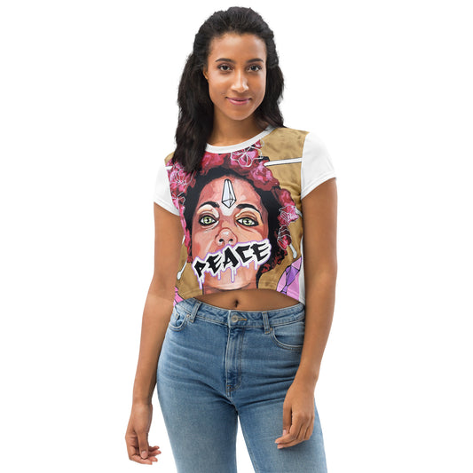 Allover-Crop-T-Shirt Peace