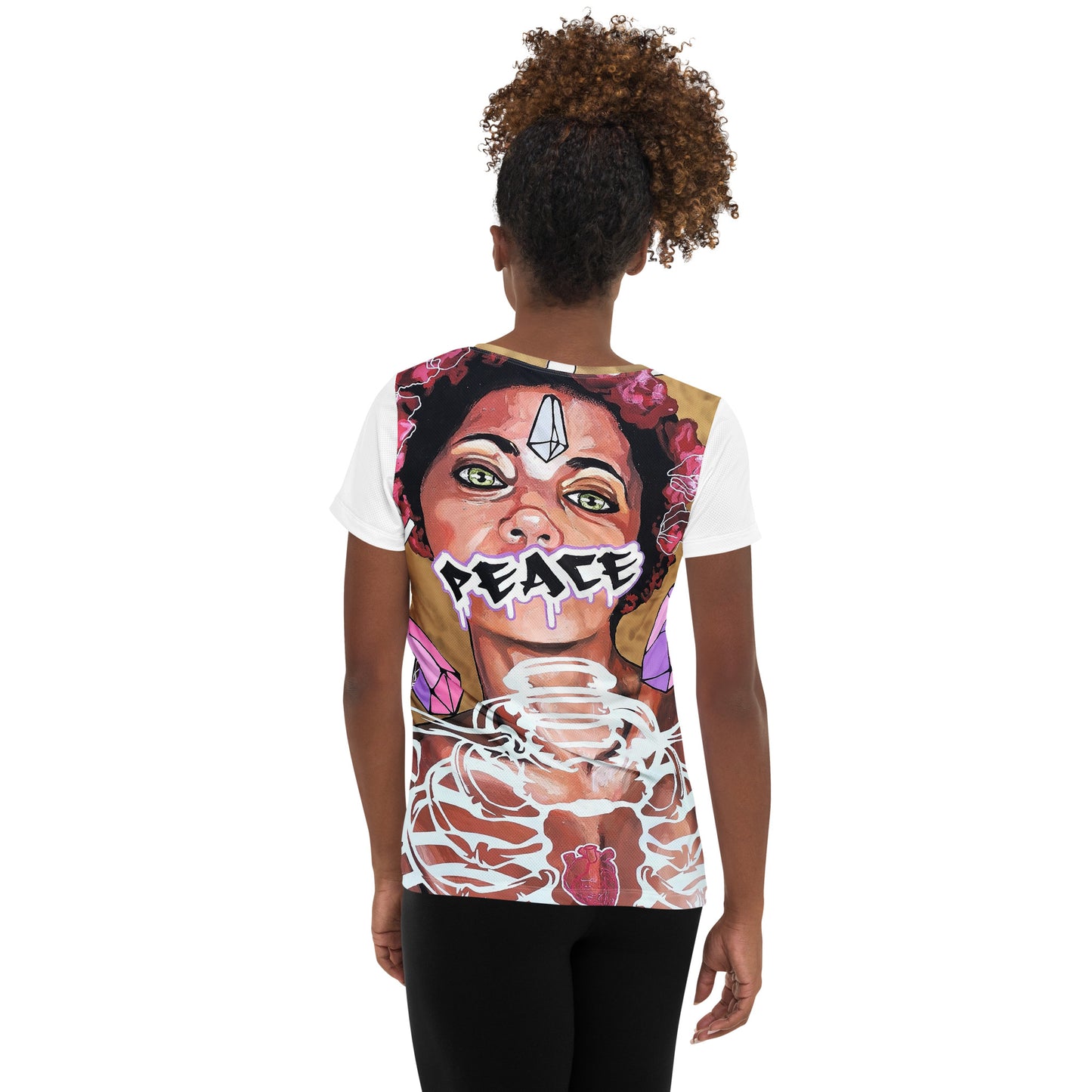 Allover-Sport-T-Shirt für Damen Peace