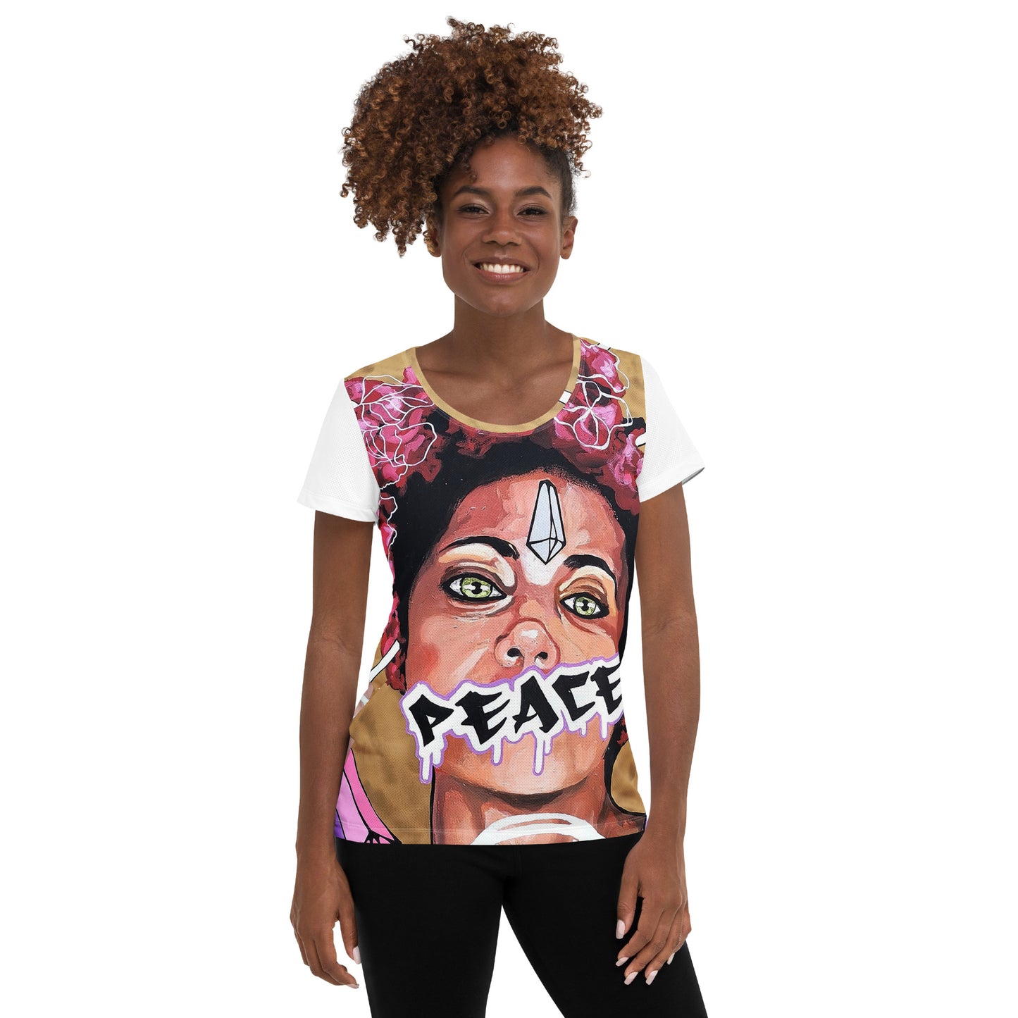 Allover-Sport-T-Shirt für Damen Peace