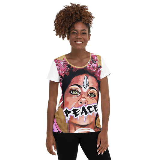 Allover-Sport-T-Shirt für Damen Peace