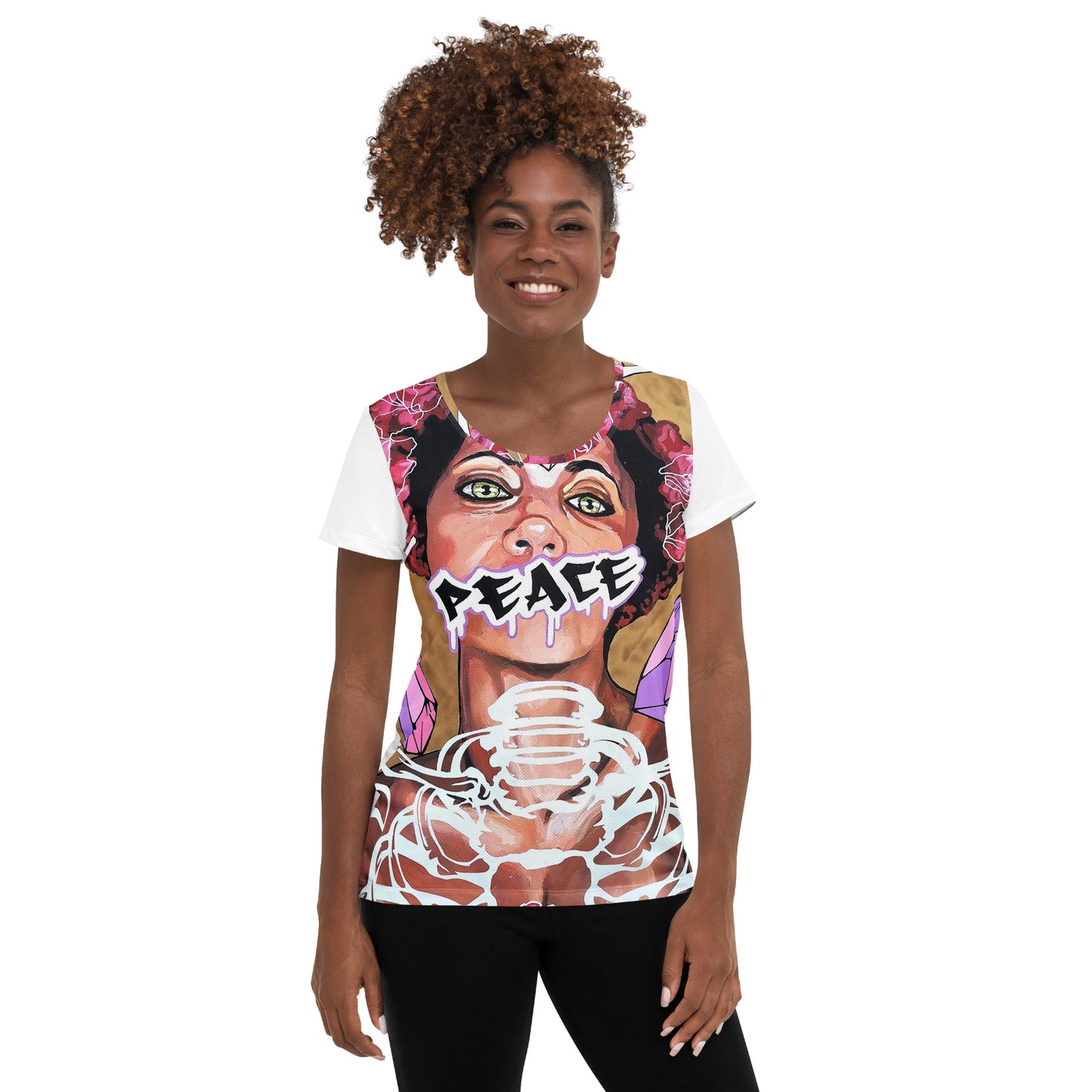 Allover-Sport-T-Shirt für Damen PEACE