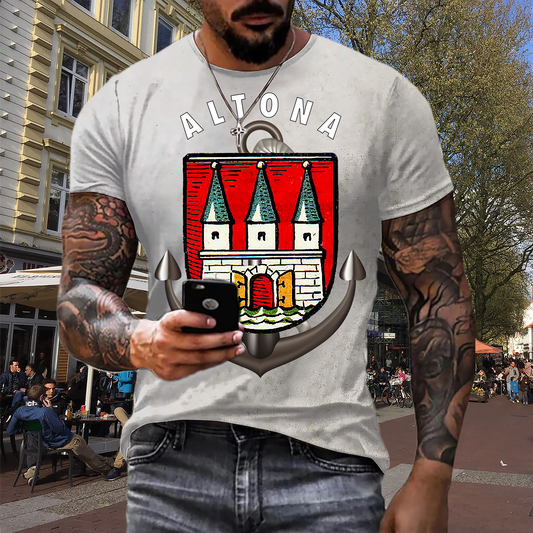 Männer Fashion ALTONA T-Shirt Rundhals Unisex Streetwear