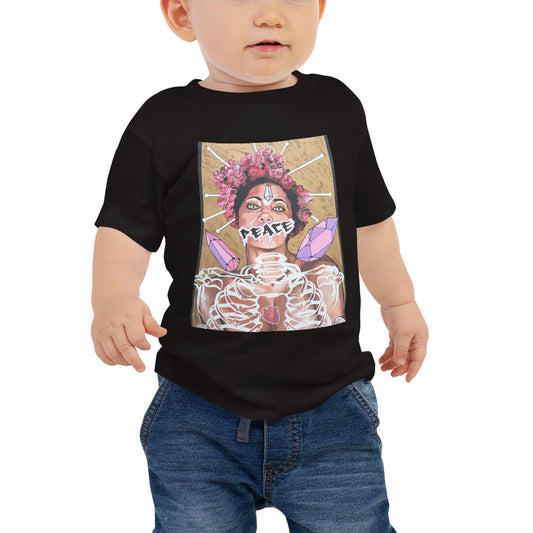 Kurzärmeliges Baby-Jersey-T-Shirt Peace