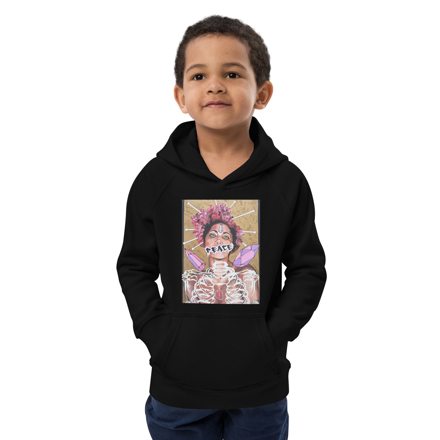 Öko-Kapuzenpullover für Kinder Peace