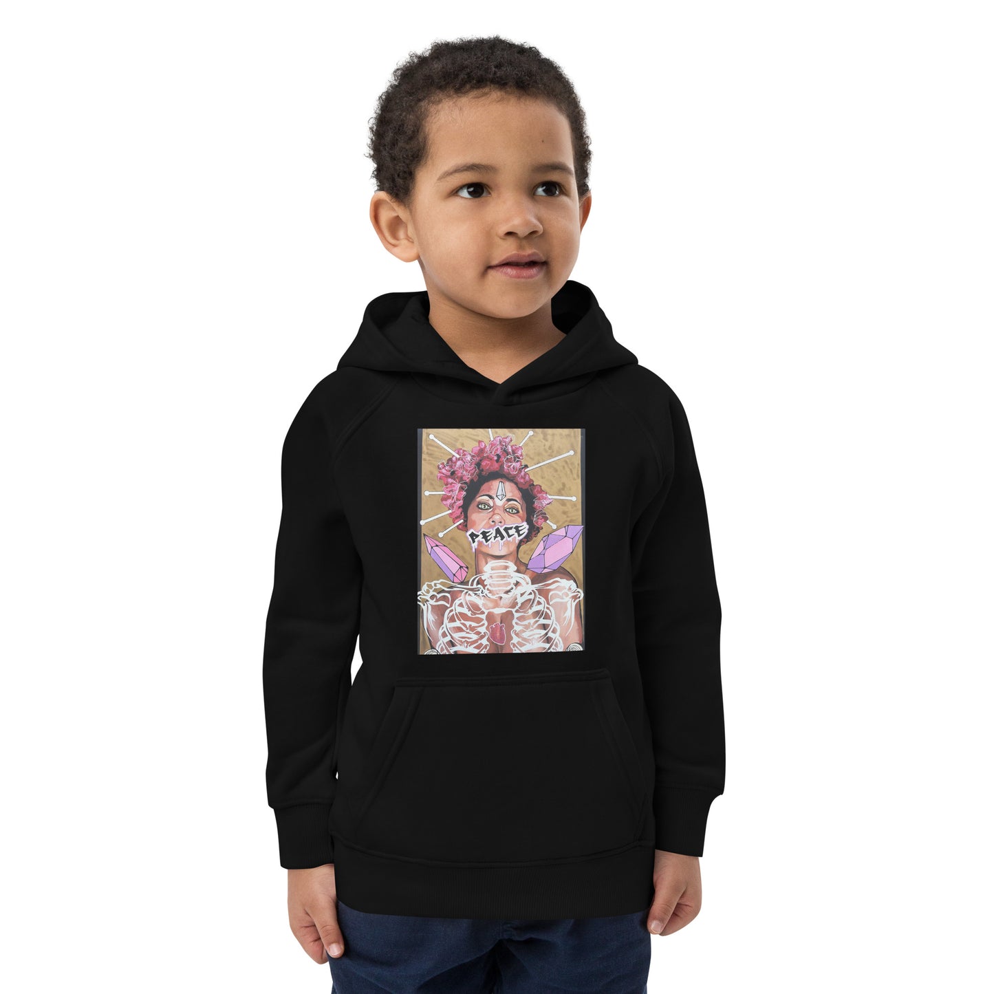 Öko-Kapuzenpullover für Kinder Peace