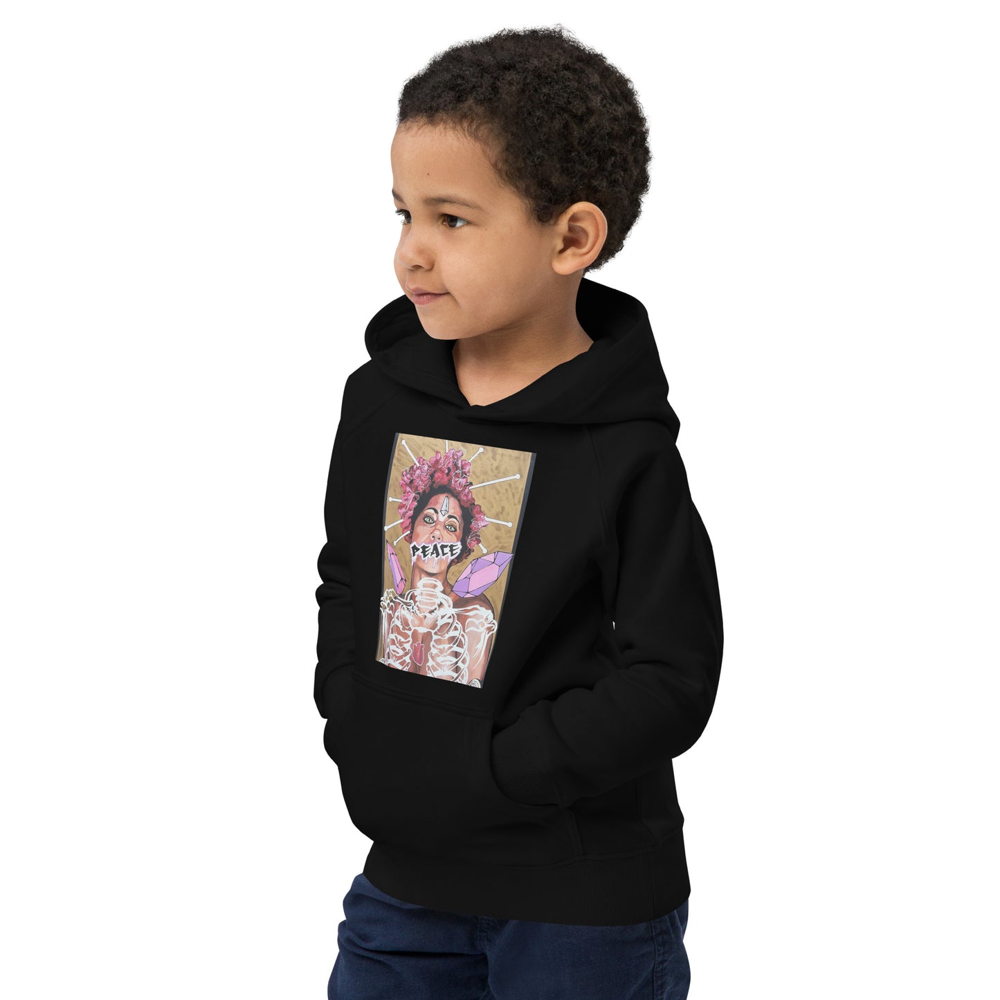 Öko-Kapuzenpullover für Kinder Peace
