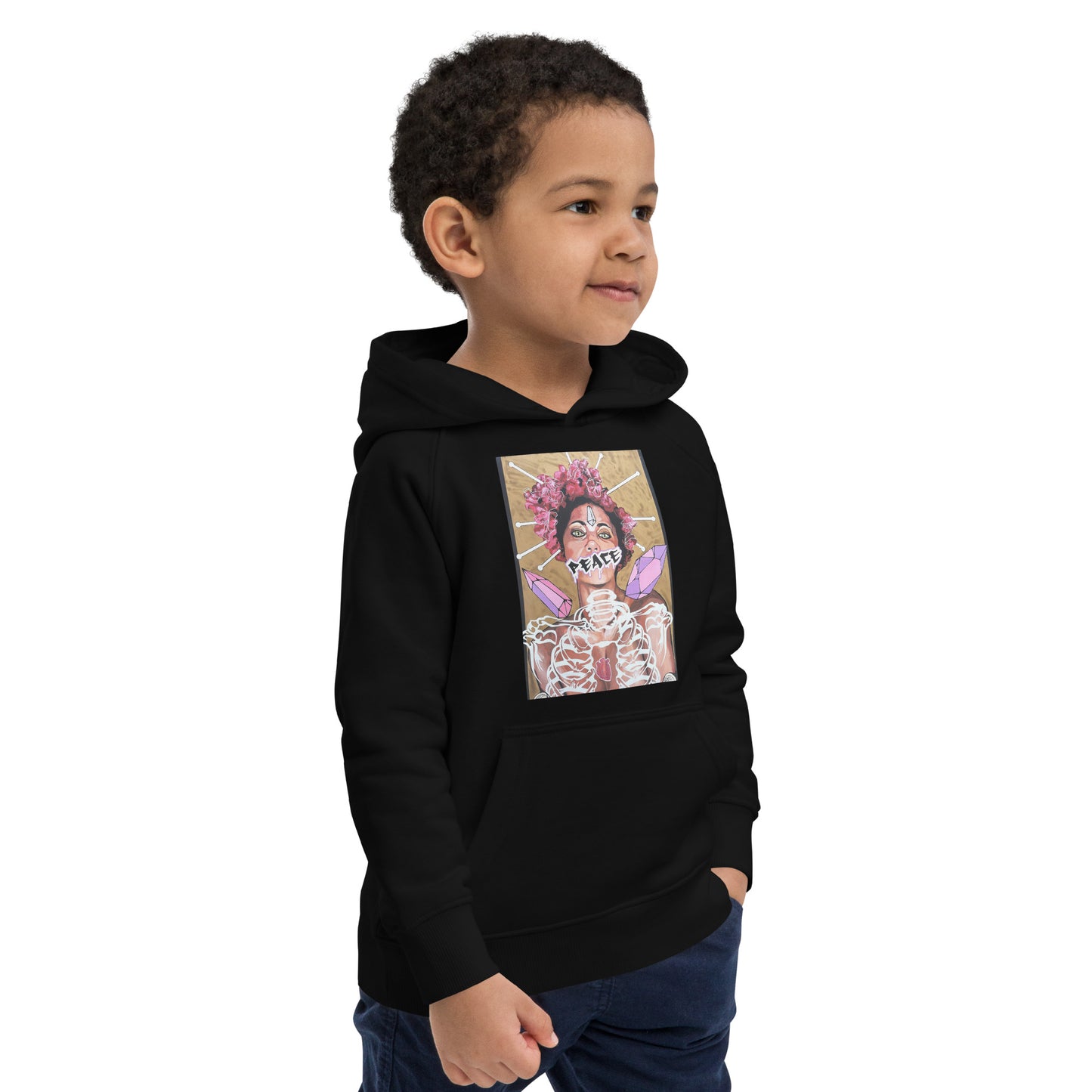 Öko-Kapuzenpullover für Kinder Peace