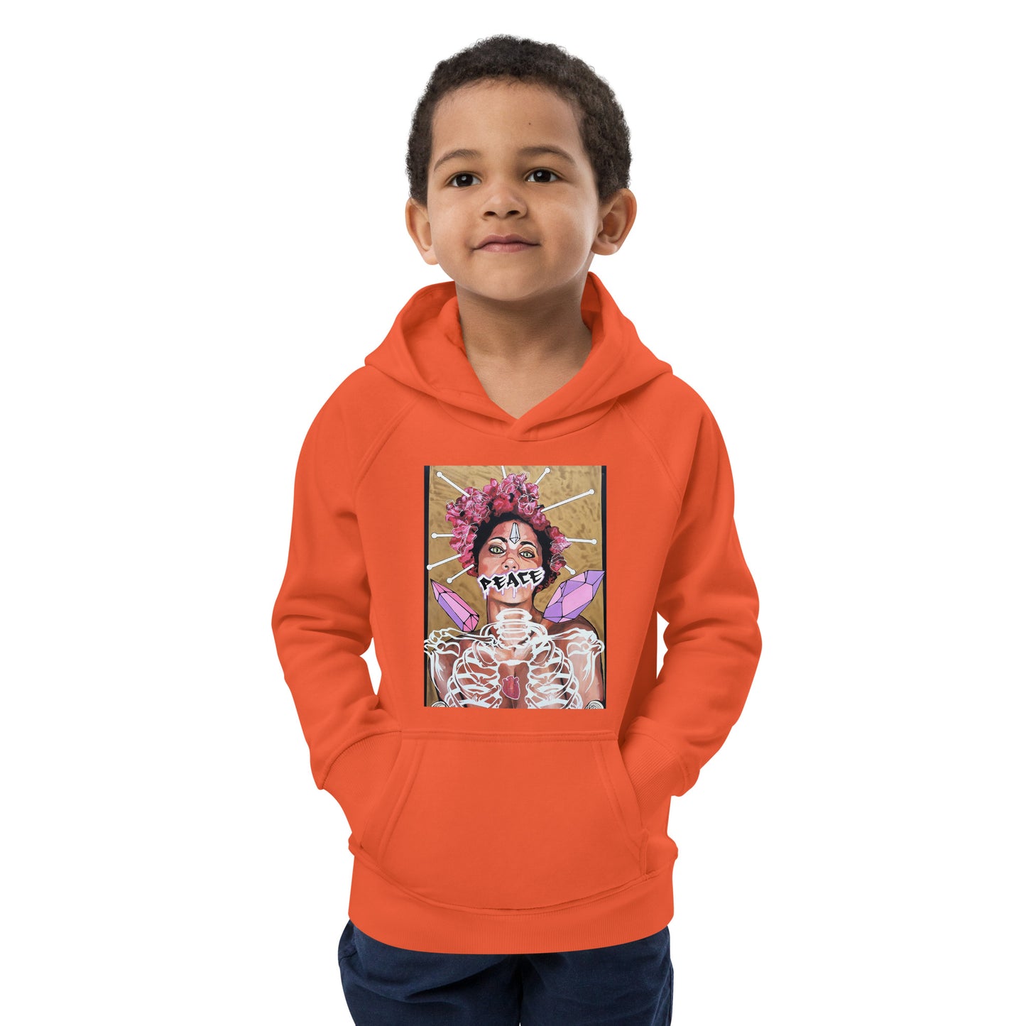 Öko-Kapuzenpullover für Kinder Peace