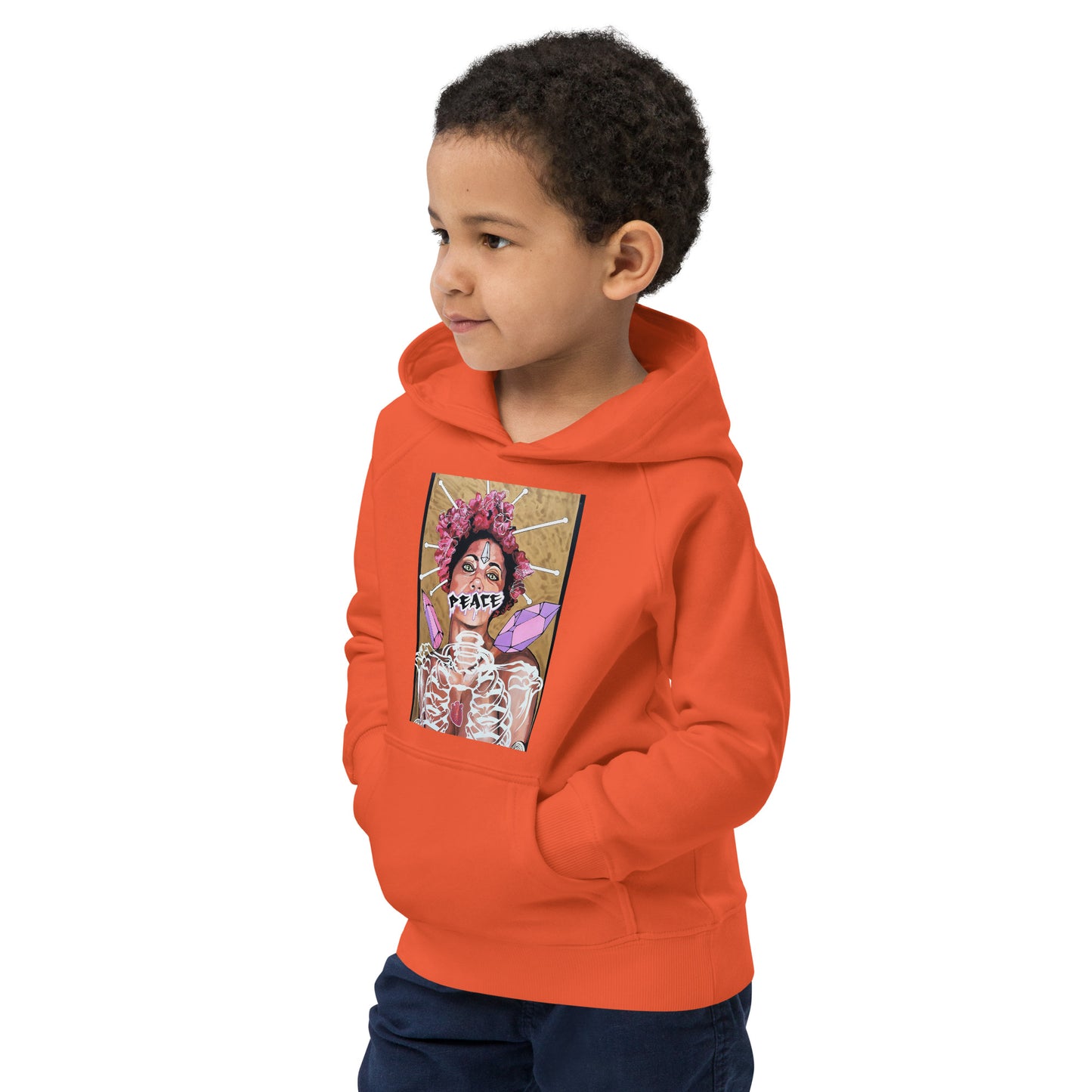 Öko-Kapuzenpullover für Kinder Peace